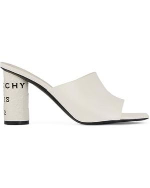 Givenchy Leather Tape Heeled Mules 85 - White