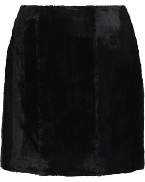 Blazé Milano Faux Fur Coci Mini Skirt - Black