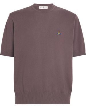 Vivienne Westwood Cotton-Cashmere Knitted Alex T-Shirt - Purple