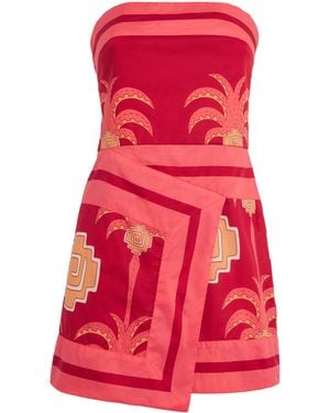 Johanna Ortiz Cotton Raiz Ritual Mini Dress - Red