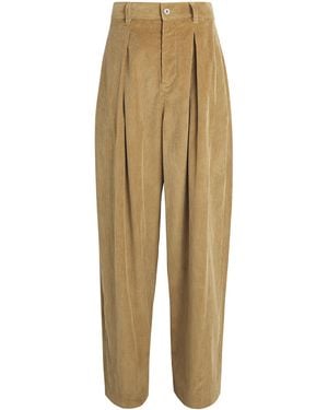 JW Anderson Corduroy Pleated Wide-Leg Trousers - Natural