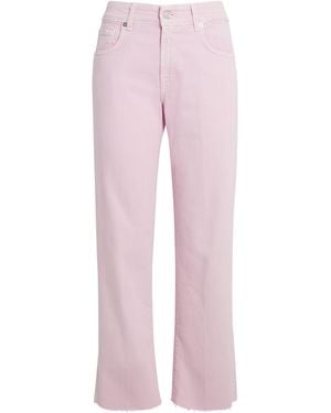 7 For All Mankind Calie High-Rise Straight Jeans - Pink