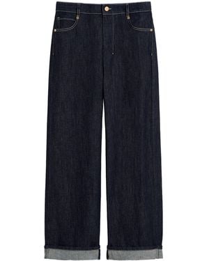 Max Mara Turn-Up-Hem Wide-Leg Jeans - Blue