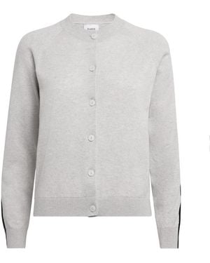 Barrie Cashmere Graphic Stripe Cardigan - Grey