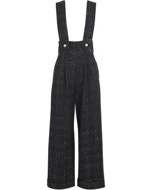 Maje Tweed Pinafore Dungarees - Black
