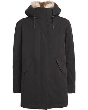 Yves Salomon Down-Coyote-Rabbit Parka Jacket - Black