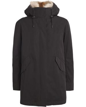 Yves Salomon Down-Coyote-Rabbit Parka Jacket - Black