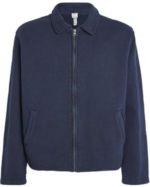 Skims Cotton Sherpa-Lined Jacket - Blue