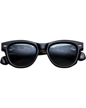 Jacques Marie Mage Kinshasa Round Sunglasses - Black