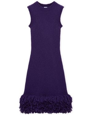 Loewe Wool-Blend Mini Dress - Purple