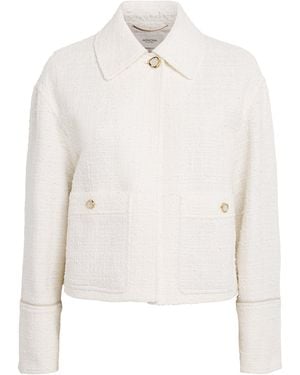 Agnona Tweed Cropped Jacket - White