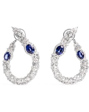 YEPREM Diamond And Sapphire Whisper Earrings - Blue