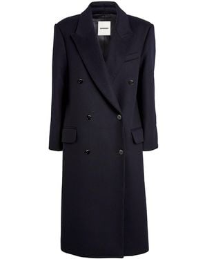 Sandro Wool-Blend Coat - Blue