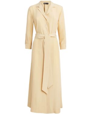 Colombo Silk Belted Midi Dress - Natural
