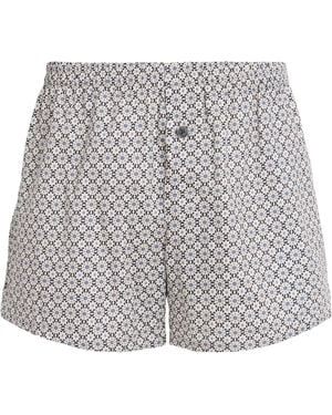 Zimmerli of Switzerland Cotton Sateen Printed Boxer Shorts - Grey