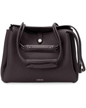 Loewe Medium Leather Madrid Shoulder Bag - Black