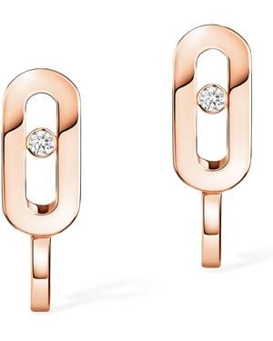 Messika Move Uno And Diamond Mini Hoop Earrings - Pink
