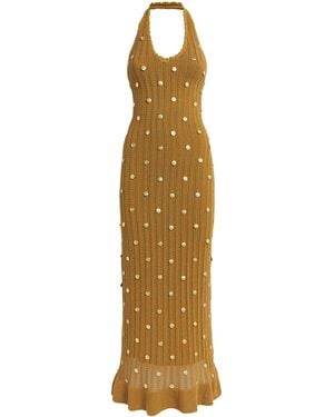 Sandro Knitted Embellished Maxi Dress - Metallic