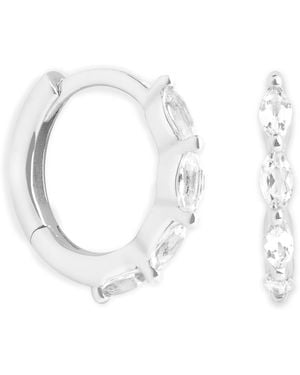 Astrid & Miyu And Topaz Marquise Hoop Earrings - White