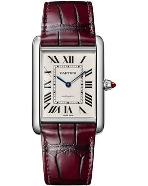 Cartier Platinum Tank Louis Watch - Red