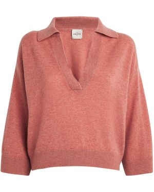 LeKasha Organic Cashmere Polo Jumper - Pink