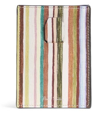 Paul Smith Leather Painted Stripe Card Holder - Multicolor