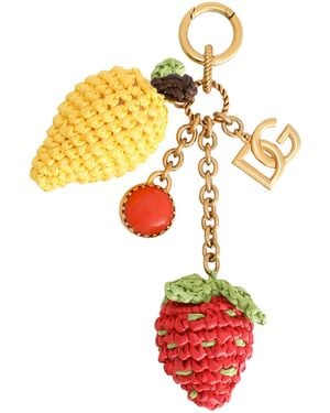 Dolce & Gabbana Embellished Fruits Keyring - White