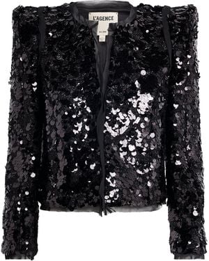 L'Agence Sequinned Shai Jacket - Black