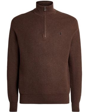 Polo Ralph Lauren Cotton Half-Zip Sweater - Brown