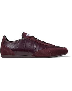 Jimmy Choo Sunny F Leather-Suede Sneakers - Purple