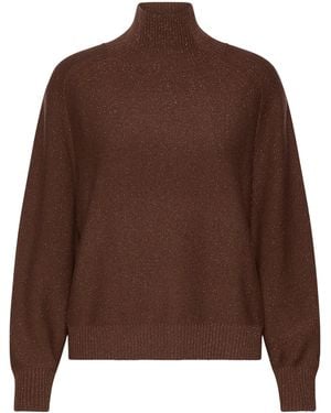 Marella Wool-Cashmere Sequinned Jumper - Brown