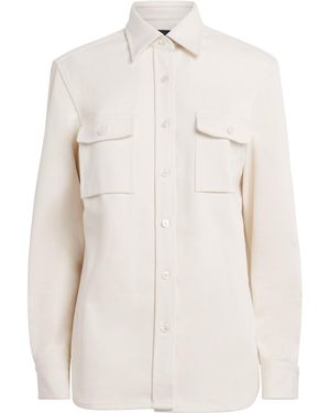 Brioni Cotton-Silk Denim Shirt - White