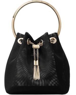 Jimmy Choo Mesh Bon Bon Top-Handle Bag - Black