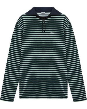 Loewe Stripe Toggle Polo Shirt - Green