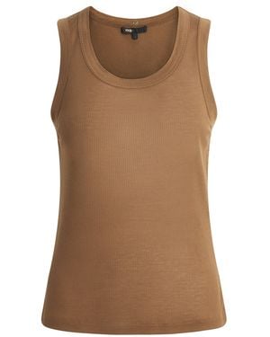 Maje Rib-Knit Tank Top - Brown