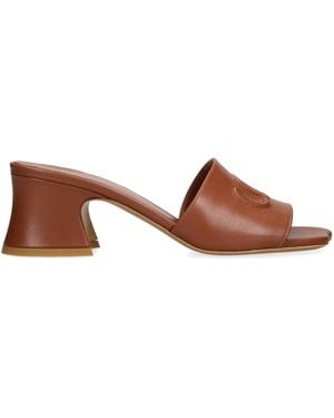 Chloé Leather Soleil Mules 55 - Brown