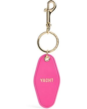 Harrods Leather Yacht Tag Keyring - Pink