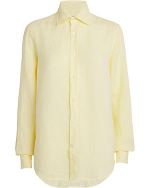 With Nothing Underneath Linen The Boyfriend Shirt - Yellow