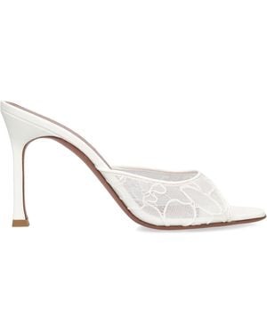 AMINA MUADDI Lace Alexa Heeled Mules 95 - White