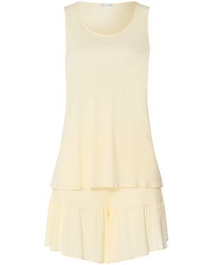 Hanro Ruffle-Trim Isabella Pyjama Set - Natural