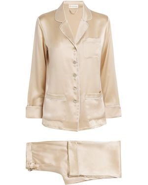 Olivia Von Halle Silk Coco Pyjama Set - Natural