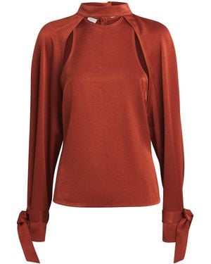 Nanushka Satin Veta Blouse - Red
