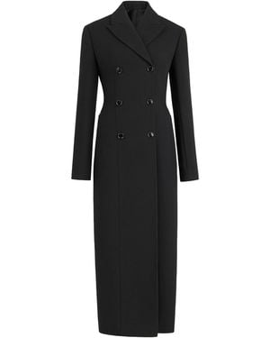 Alaïa Wool-Blend Double-Breasted Caban Coat - Black
