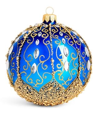 Harrods Glitter Swirl Bauble - Blue