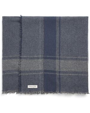 Johnstons of Elgin Cashmere Tartan Scarf - Blue