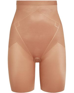 Spanx Shape Invisible High-Waist Mid-Thigh Shorts - Brown