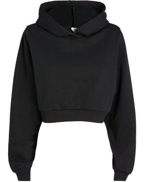 Alo Yoga Cropped Shoulder-pad Headliner Hoodie - Black