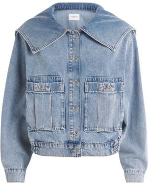 Claudie Pierlot Oversized Collar Denim Jacket - Blue