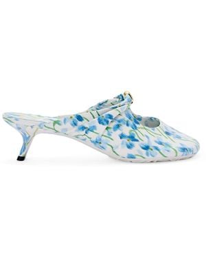 Loewe Floral Print Pebble Mules 45 - Blue