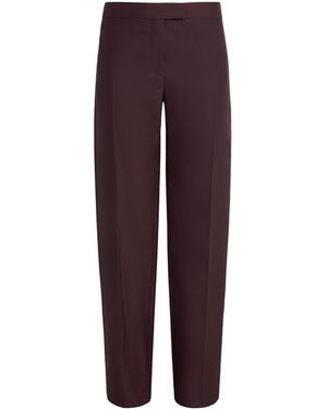 KHAITE Virgin Wool-Silk Callen Straight Trousers - Purple